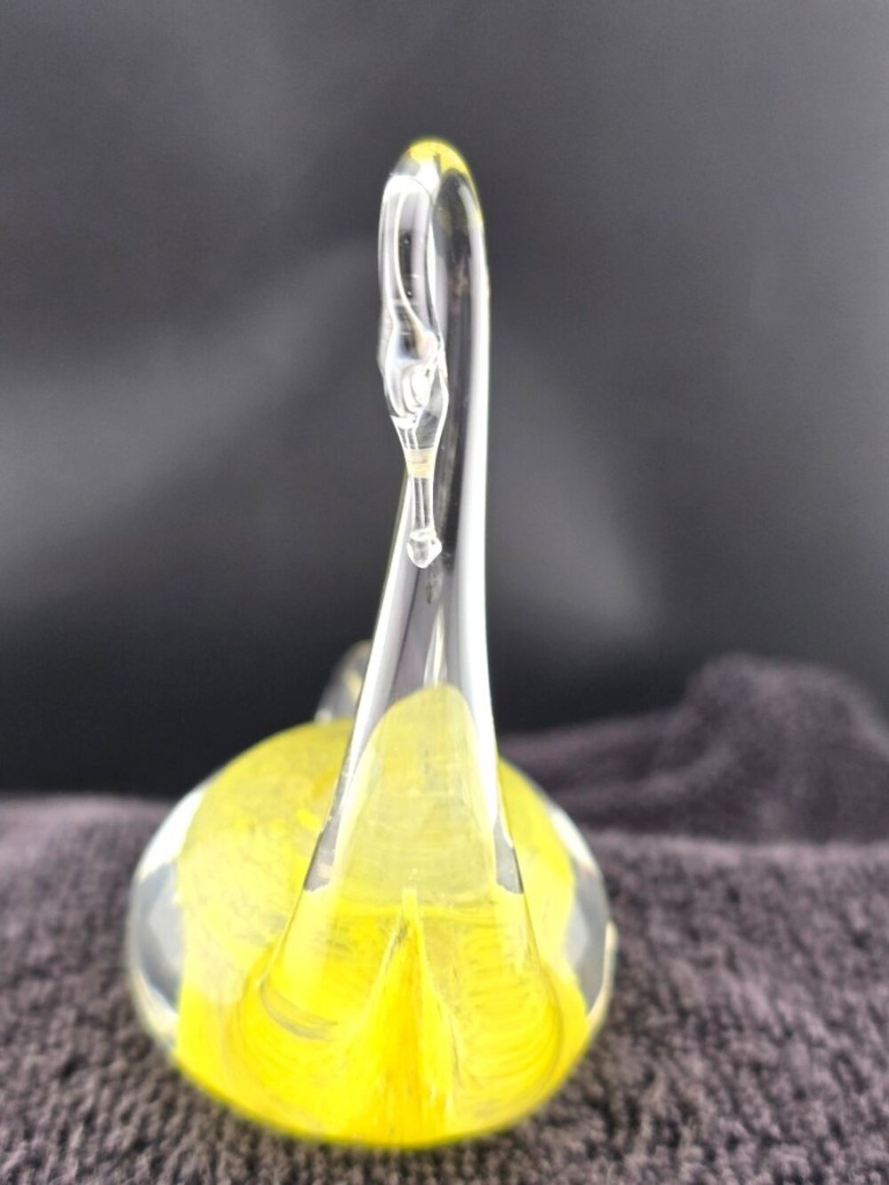 Ekenas Sweden Yellow Art Glass Swan Figurine Handblown Elegant Collectible - Picture 8 of 15